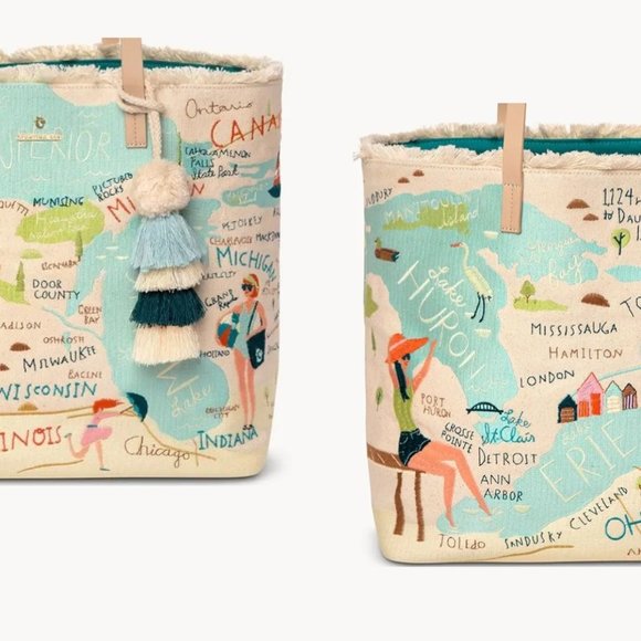 Spartina 449 Great Lakes Embroidered Large Tote - Picture 2 of 7